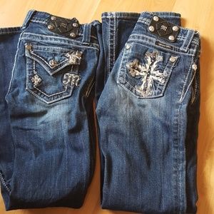 Girls Miss Me lot of 2 bootcut jeans size 12